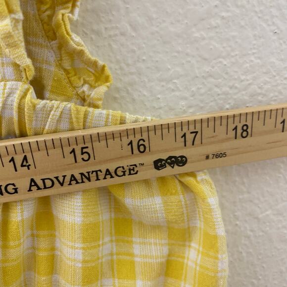 Hope & Henry Organic Cotton Yellow Ruffle Strap Mini Dress Size 10 Summer - Picture 9 of 10